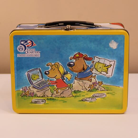 US MINT 50 State Quarters Collector's Kit: Lunch Box, Map, Activitie, Coinholder - Picture 1 of 4